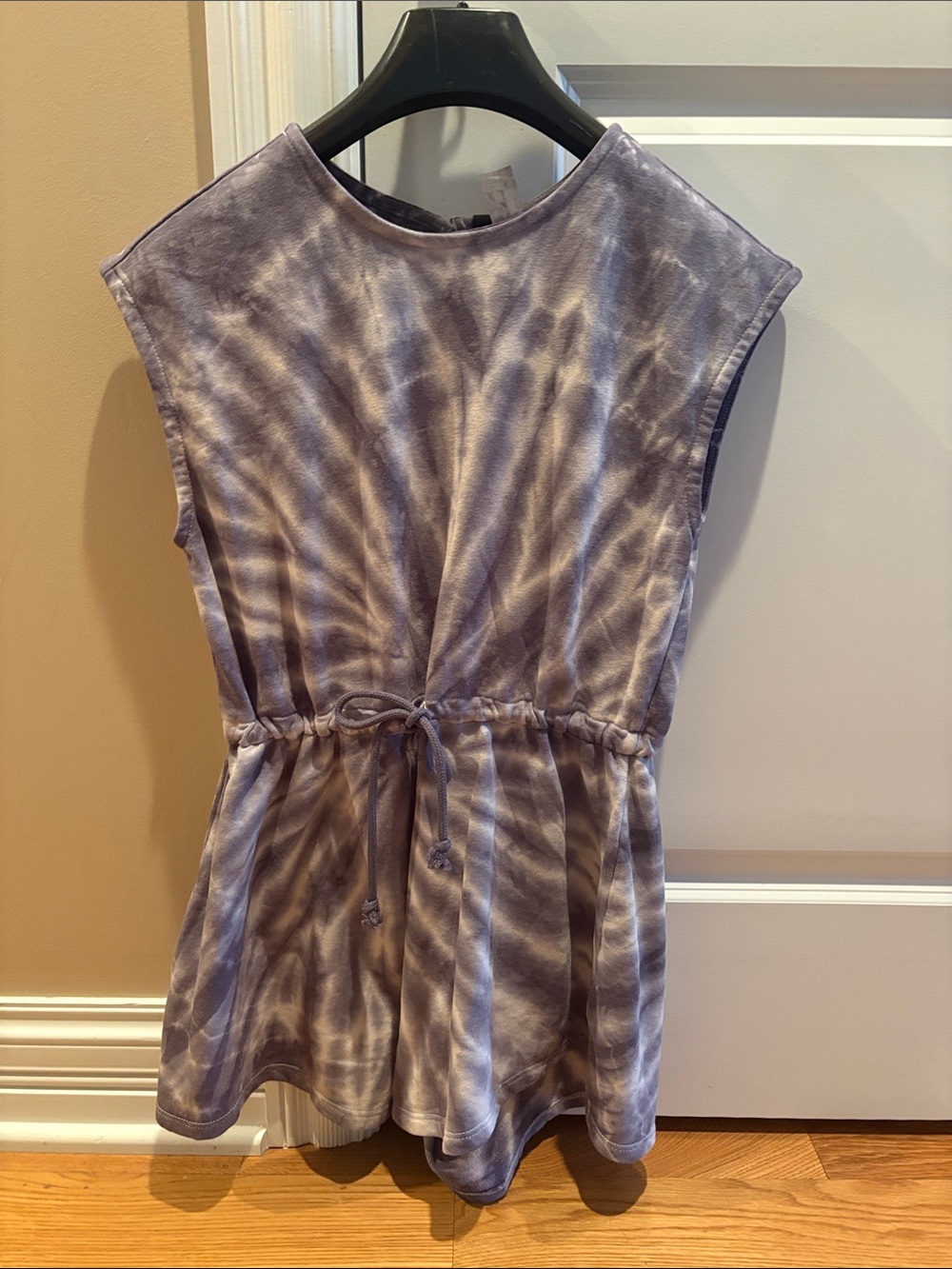 Divided Tie-Dye Short Jumpsuit in Lavender and Cream